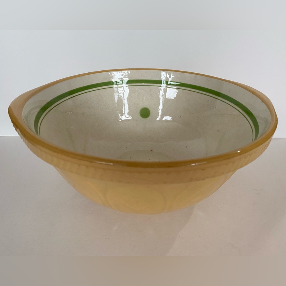 Vintage 1930s/40s T. G. Green Easimix Bowl, Green Dot and Band, Mixing Bowl.